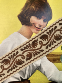 Sierband | Bruin | 05 cm - Agrementband | Meubelband | vintage bruin/beige bans CREATION PARIS FM