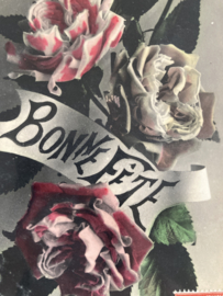 19xx | Briefkaarten | Rozen | Bonne fete - kaart met rozen
