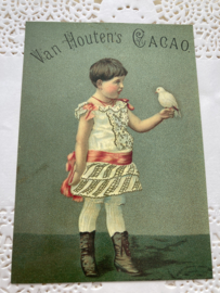 Ansichtkaart | Nederland | Meisjes | Van Houten's Cacao reclame ca. 1900