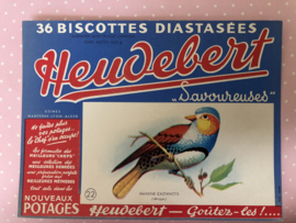 1950 | Heudebert "Savoureuses" 36 Biscottes Diastasées - Etiket met reclameboodschap