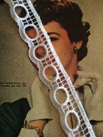 Broderie | Wit | Vintage katoenen band met oogjes - 100% katoen (3 cm)