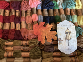 VERKOCHT | Borduur wol | Pakketten | Herfst, pakket met 23 strengen borduurwol in herfstkleuren