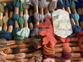 VERKOCHT | Borduurwol | Pakketten | Herfst, pakket met 25 strengen borduurwol in herfstkleuren