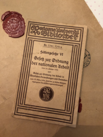 Boeken | Geschiedenis | Duitsland | 1938 | Hitlergesetze VI Gesetz zur Ordnung der nationalen Arbeit : vom 20 Januar 1934 - Rudolf Bever