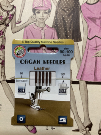Naaimachinenaalden | LEER size 90-100 (14-16) | Pakje met 5 stuks Organ Leather Needles naalden