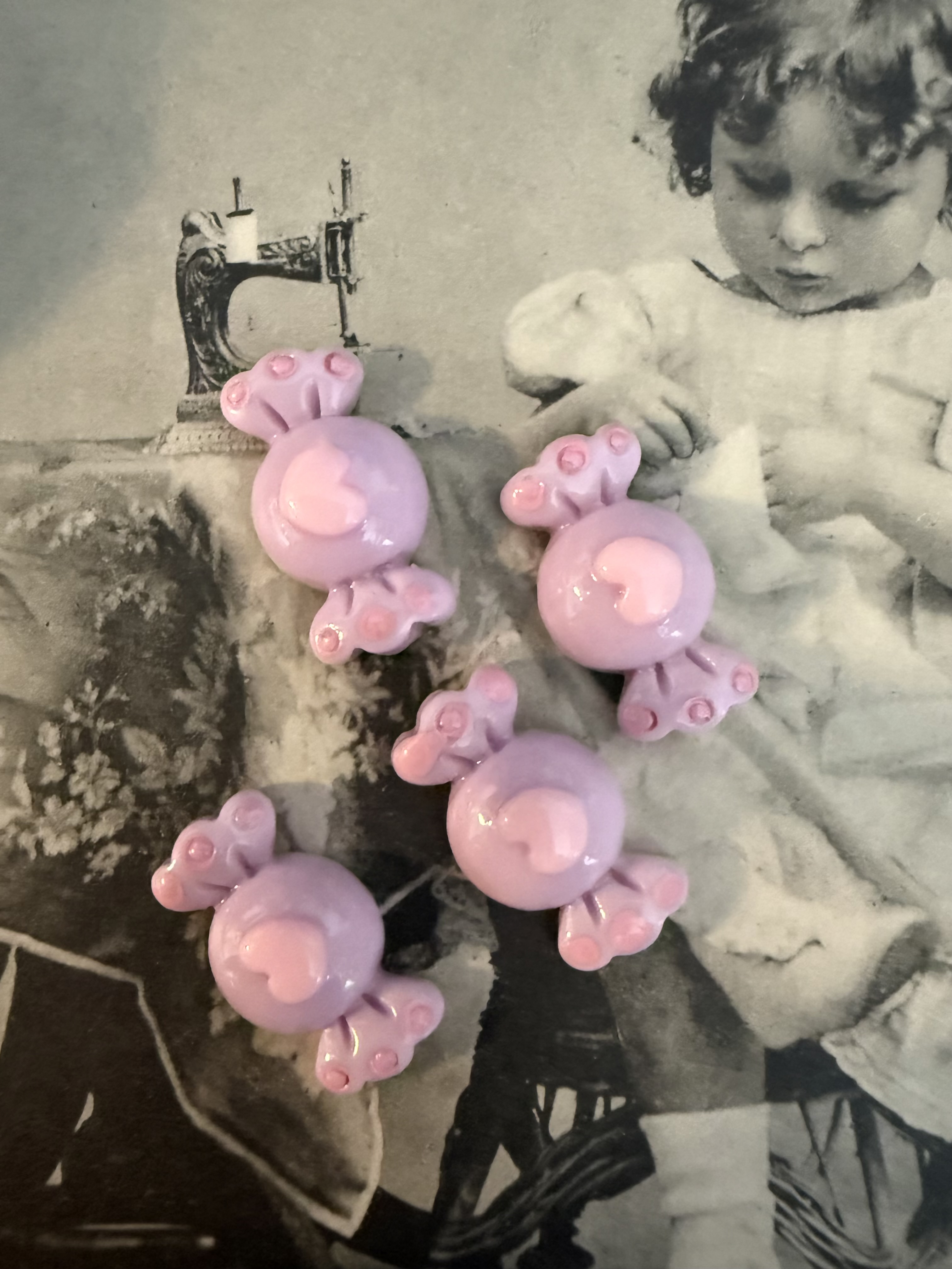 Scrapbook | 1 cm - 10 mm | Lila | Cabochons snoepjes - vier stuks