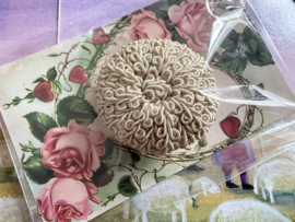 Ø 35 mm - 3,5 cm | Knopen | Beige | Stoffen haute couture knopen - Vintage Stijl knoop Beige/Champagne Koord (Maat 50)