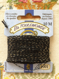  Maison Sajou | Tonkin embroidery thread darning yarn | Swart & Gold