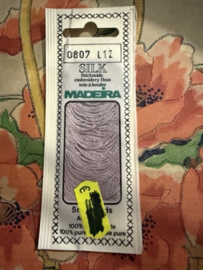 0807 L12: Licht lila - Silk Madeira Art. 018 100% pure zijde - 5 meter - 4 draads