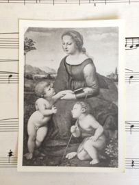 Frankrijk | Kaarten  | Maria | Zwart-wit kunstkaartje "La belle jardinière" - Madonna met kind