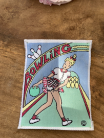 Applicaties | Grappige vintage applicatie met de tekst 'Bowling'