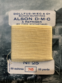 Stopwol | Geel-vanille 745 | DMC ALSON A REPRISER - Art. 25 | Stopgaren - Maasgaren - 50 meter en FIBRE SYNTÉTIQUE