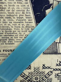 Blauw-Turquoise | Satijnband | 2,5 cm breed x 1 meter - Prachtig glanzend biaisband van 100% viscose
