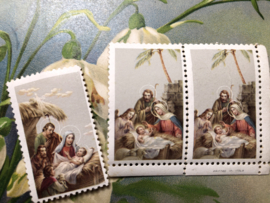 Postzegels | Religie | Plak (post-)zegel met afbeelding geboorte Jezus