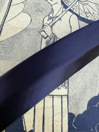 Blauw | Satijnband | 2,5 cm breed x 1 meter - Donkerblauw prachtig glanzend biaisband van 100% viscose