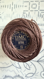 DMC | Bruin - art. 116  Perlé getwijnd garen no. 8 kleur 898 - 10 gram  - 87 mtr