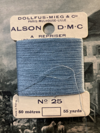 Stopwol | Blauw-licht-metallic | DMC ALSON A REPRISER - Art. 25 | Stopgaren - Maasgaren - 50 meter en FIBRE SYNTÉTIQUE