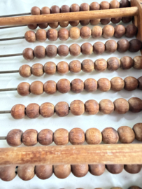 Onderwijs | Prachtig Vintage houten telraam - Abacus – Uniek patina – 10 rijen 26 x 20 cm