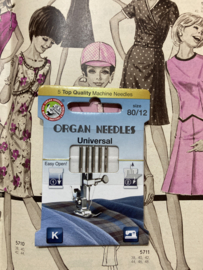 Naaimachinenaalden | UNIVERSEEL size  80/12 | Pakje met 5 stuks Organ Needles Universal naalden