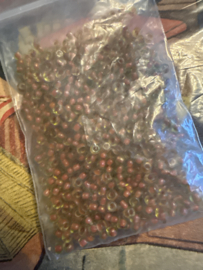 VERKOCHT | Oranje bruin | Rocailles | 1 mm - mini kraaltjes zakje ca. 10 gram