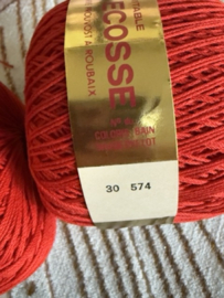Austral | Rood | 100% getwijnd katoenen haakgaren Austral Fil D'Ecosse - kleur 30 574 - 50 gram