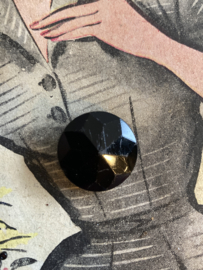 Ø 22 mm | Glasknopen | Zwart | Facet geslepen glasknoop