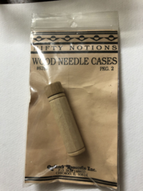 VERKOCHT | Naaldenkoker | Houten effen naaldenkoker voor Quilt naalden | Nifty Notions:  'Wooden Needle case' - Chicago nr. 3