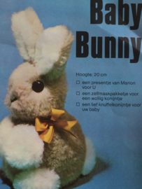 Marion | Vintage handwerkpakketje kant en klaar "Baby Bunny"  | Konijntjes knuffel | jaren '70