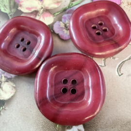 Ø 25 mm - 2.5 cm | Knopen | Rood | Granaatappelrode vierkante knopen