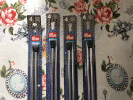 Breien | Breinaalden aluminium 4 mm - 40 cm met  zwarte knop | Merk: Prym - Knitting  Needles -  Jackenstricknadeln - aiguille à tricoter