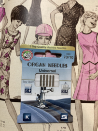Naaimachinenaalden | UNIVERSEEL size 70/10 | Pakje met 5 stuks Organ Needles Universal naalden