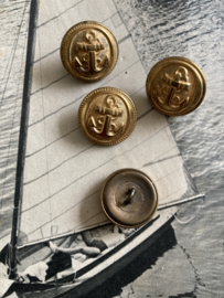Militaire knopen | Goudkleurig  | Ø 20 mm | Antieke marine uniform knoop met anker