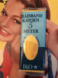 Band | Geel | Biaisband | Geel  | 2 cm | 5 meter | 100% katoen | IKO  - naadloos en kleurecht - wasbaar tot 95 ℃ - VINTAGE