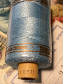 Blauw | DECOFIL 2-draads Art. 7A - 500 meter - 100% katoenen naai, quilt en kantklosgaren - dikte 50