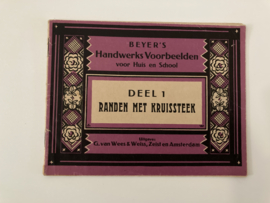 Boeken | Kruissteken | Beyer's Handwerks Voorbeelden voor Huis en School Deel 1 RANDEN MET KRUISSTEEK