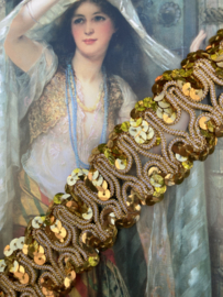 Sierband | Goud  | 3,5 x 85 cm fonkelend goud band met lovertjes