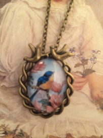 Ketting brons  "Blue Birds"