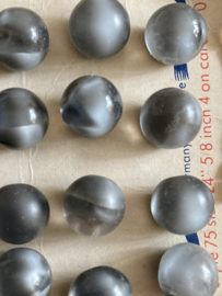Glasknopen | Grijs | Ø 10 mm - EXQUISIT prachtige grijze bolletjes knoop