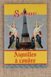 Maison Sajou | naalden | 20 sewing needles - sizes 3, 5, 7 & 9 - Eiffel Tower booklet