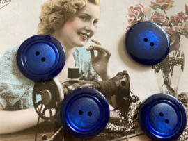 Ø 15 mm | Knopen | Blauw | Platte mooie glimmende blouse knoopjes