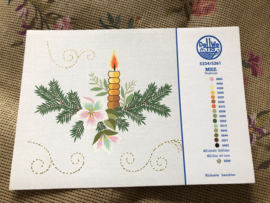 MEZ | DellWea | KERST | Sticktwist 5334/5361 - kleurenkaart Kersttafereel Kerstakjes en kaarsje