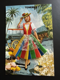 VERKOCHT | Souvenir kaarten | Spanje | Gemengd | Tenerife  vrouw met hoedje