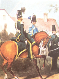 Verzamelkaart leger uniformen nr. 28 | België | 1e jagers te paard | 1833