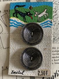 Ø 25 mm | Knopenkaarten | Zilver | IMétal vintage kaartje - wolf en schaapje