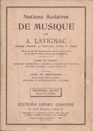 1905 | Muziek | Boeken | Lesboek: Notions Scolaires par A. LAVIGNAC Professeur d'Harmonie au Conservertoire National de Musique