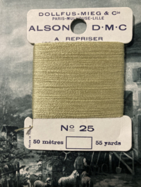 Stopwol | Geel-groen-metallic | DMC ALSON A REPRISER - Art. 25 | Stopgaren - Maasgaren - 50 meter en FIBRE SYNTÉTIQUE