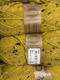 Royal Yarn | Mosterd geel met grijs/zwart accenten  - zacht acryl garen 150 gram