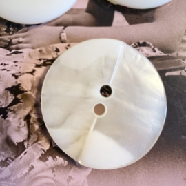 Ø 25 mm - 2.5 cm | Parelmoeren knopen | Wit | Ivoorkleurig - Haute Couture - stevige glanzende knopen
