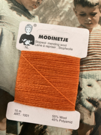Stopwol | Oranje | MODINETJE  | Stopgaren - mending wool - Laine a repriser - Stopfwolle -  15 meter