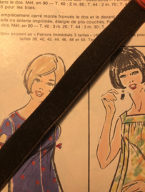 Sierband | Bruin | 01,5 cm - Fluweel Vintage donkerbruin "Wear-Well"  Woven Edge Velvet 